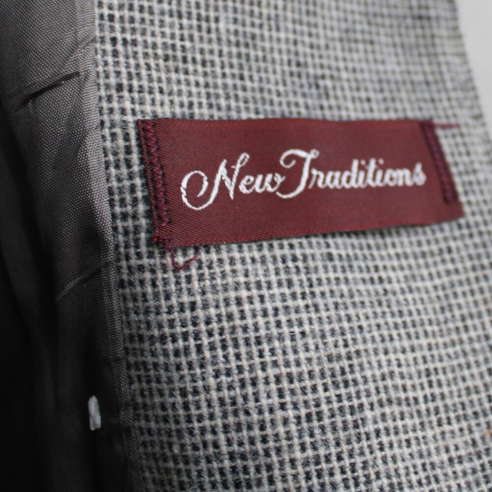 New Traditions Vinatge Gray Tweed Wool Tailored One-Button Blazer Size Small - Picture 5 of 6